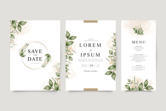 Download Set of Elegant Wedding Invitations - Wedding Collection