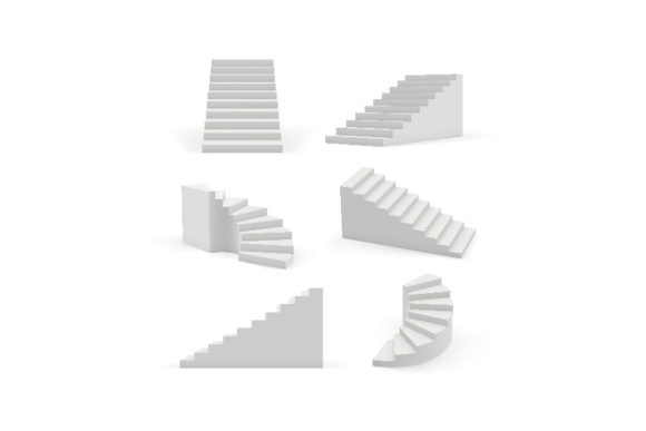 Download Stairs Modern. 3d White Architectural - Architectural Collection