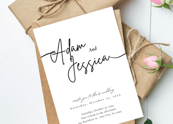 Download Modern Calligraphy Wedding Invitation - Wedding Collection