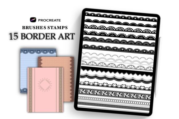Download Border Art,Procreate Lace Stamp ,15 Lace - Premium Resources