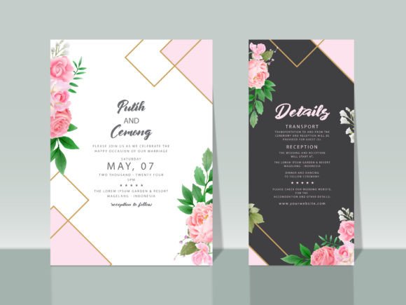 Download Beautiful Pink Roses Wedding Invitations - Wedding Collection